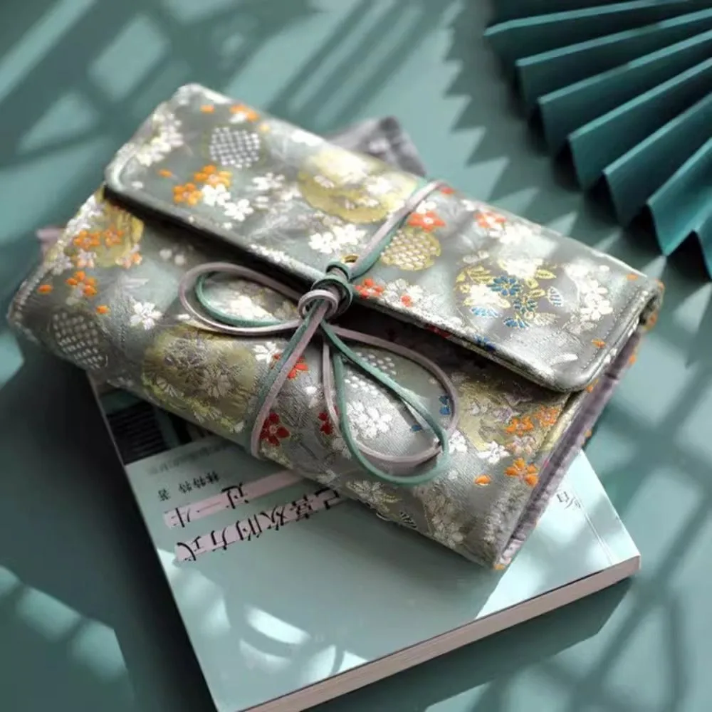 

90Sheets Flower Cloth Notebook Blank Grid Chinese Style Loose-leaf Notebook To Do List School Supplies Office Notebook