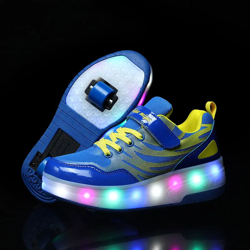 Kids Roller Skates Shoes 2 Wheels Skating Sneaker Flying Shoe Breatheable Boy Girl Child Gift Outdoor Autumn 5 - 15 years old