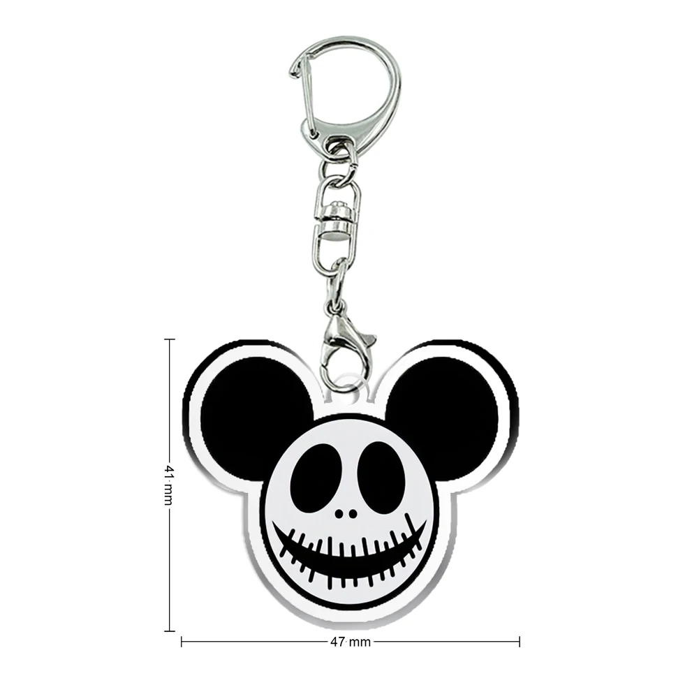 Halloween Disney Mickey Minnie Funny Transparent Acrylic Keychains Pendant Ornament for Bag Collection Girl Accessories