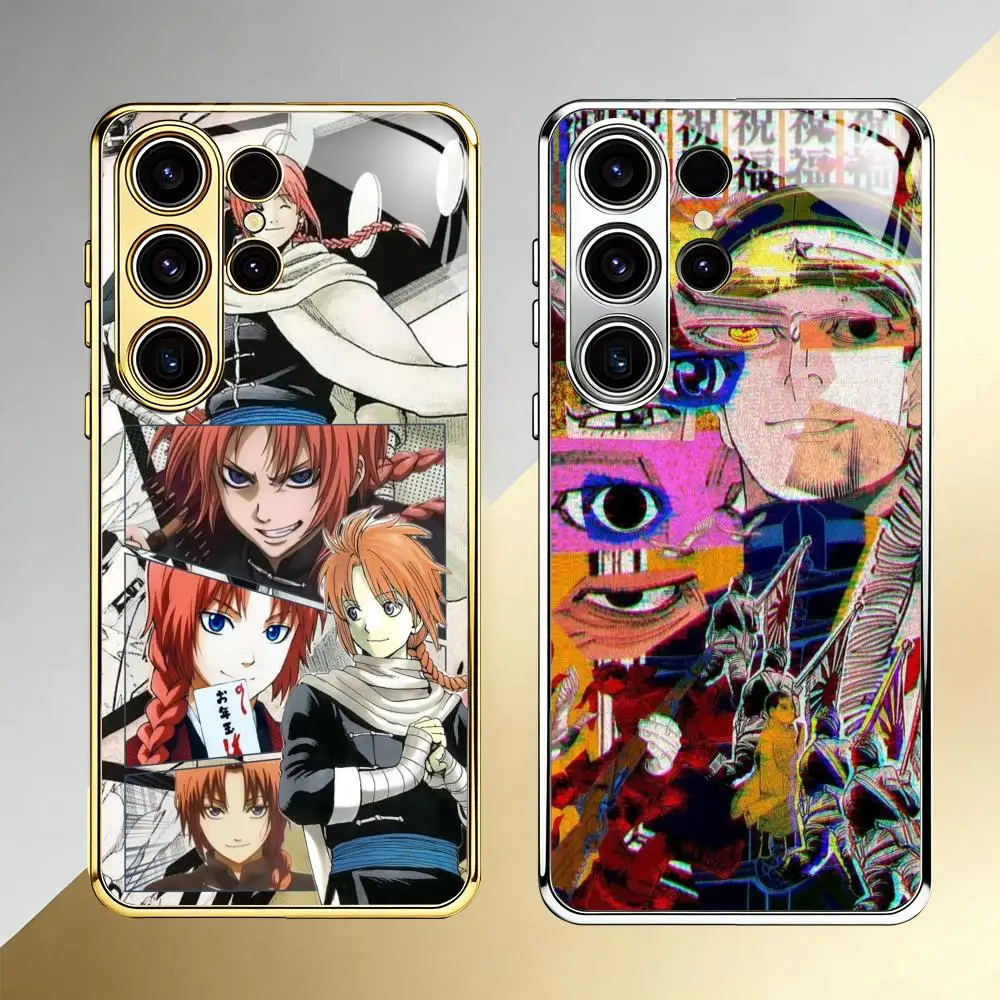 anime GOLDEN KAMUY Phone Case For Samsung S26 S25 S24 S23 S22 S21 Plus Ultra FE Edge Electroplated glass