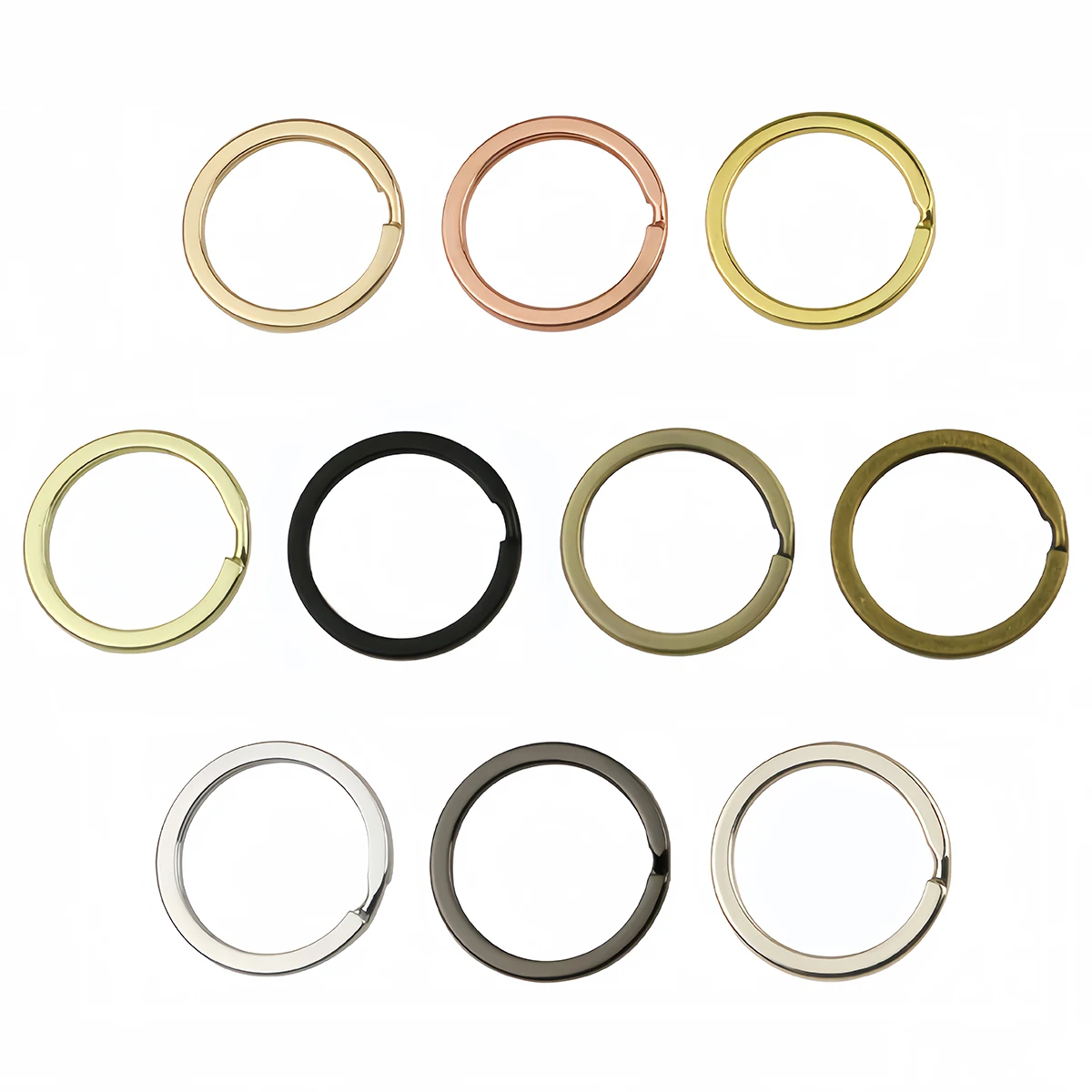 5/10pcs Metal Alloy Key Rings 30mm Round Key Chains Flat Line Split Rings Keyring for Jewelry Making Keychain Findings Accessory