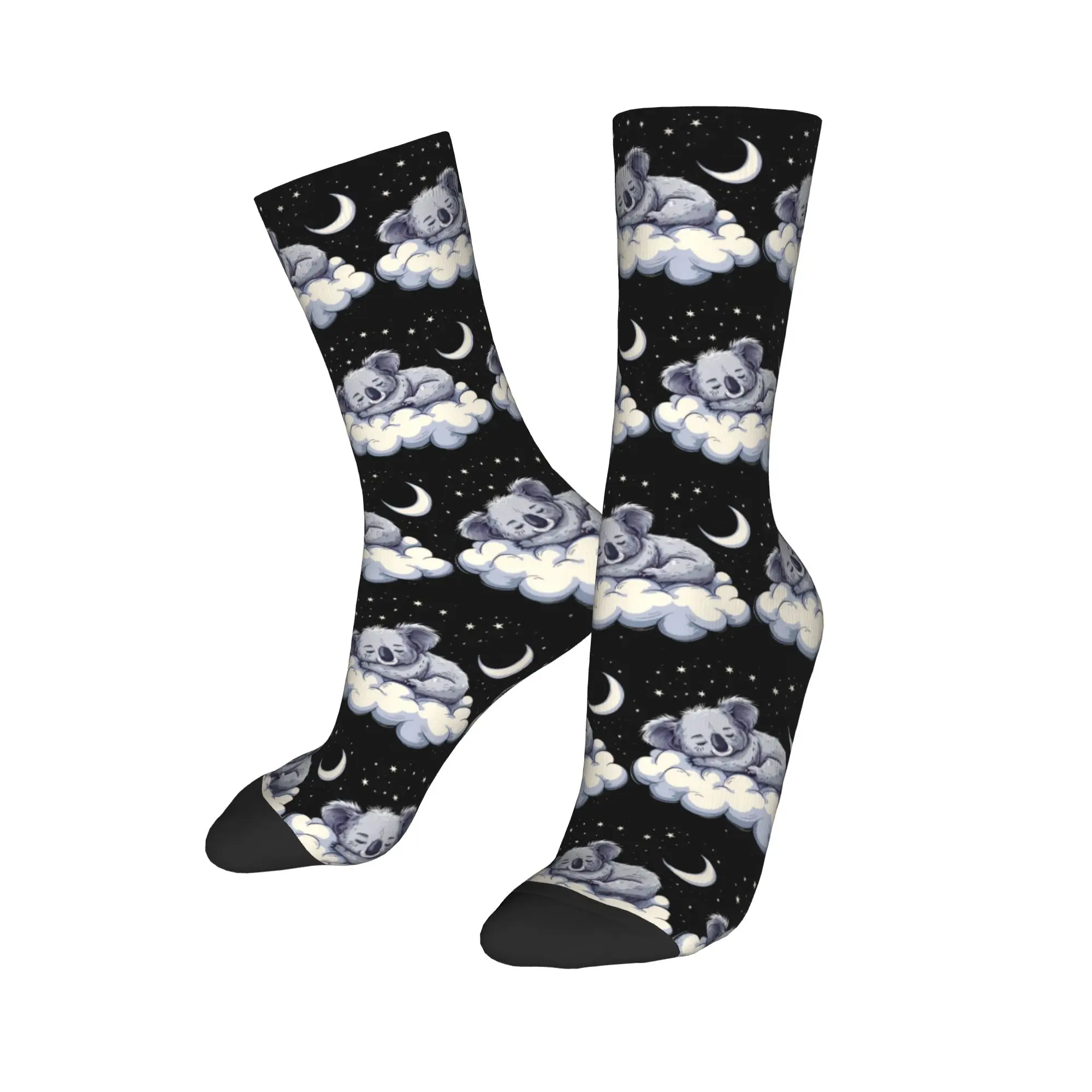 Cute Lazy Koala Bear Napping Dress Socks Men's Women's Polyester Casual  Socks High Quality Spring Summer  Middle Tube Socks