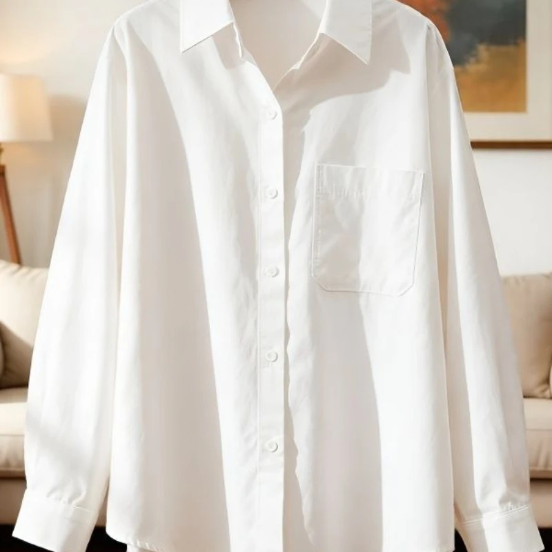 Chemise à imprimé Mickey pour femmes - Nouvelle chemise à manches longues décontractée ample pour le printemps et l'automne, haut polyvalent anti-âge