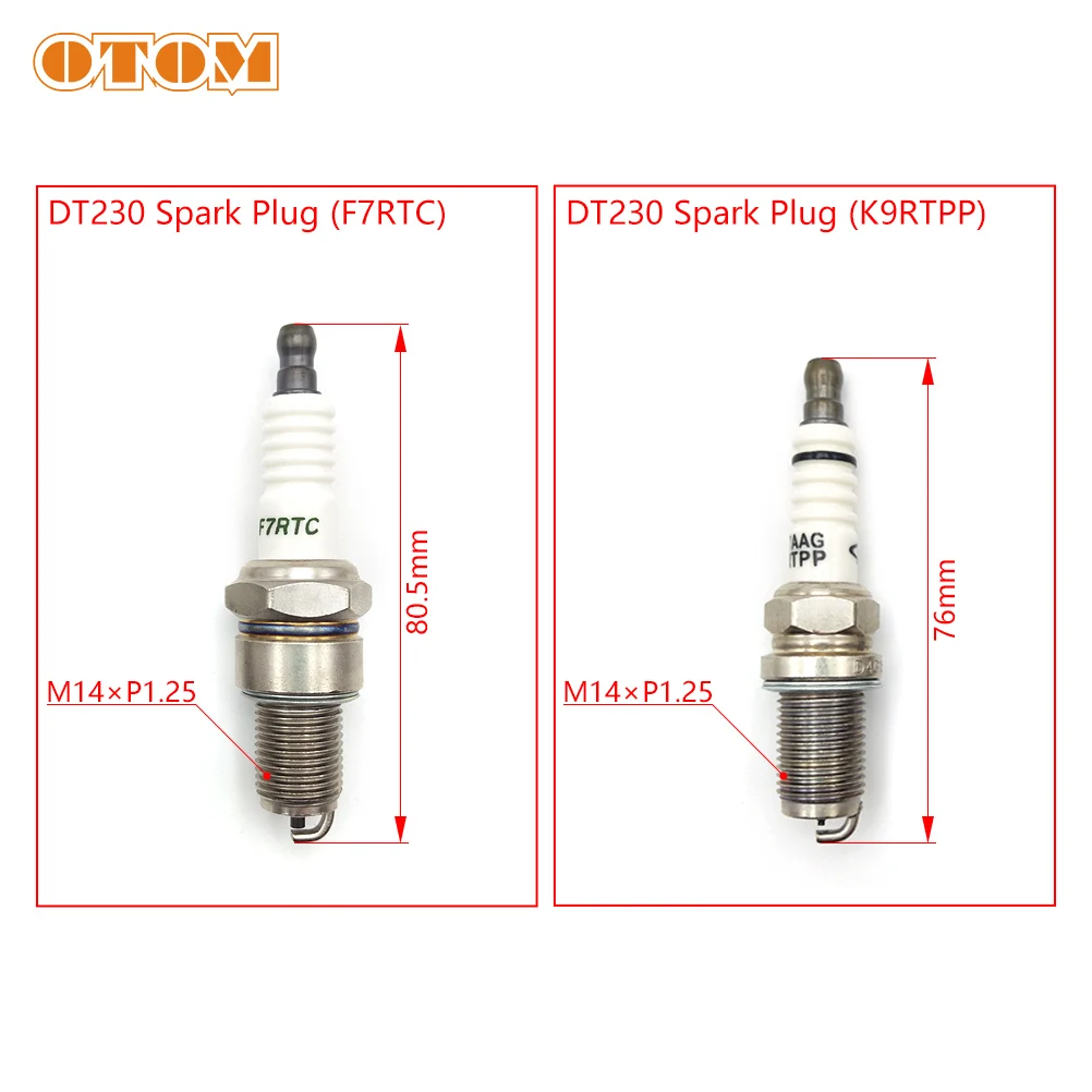 OTOM DT230 Spark Plug F7RTC & K9RTPP Ignition Device For YAMAHA MT250 2 Stroke dt 250cc Motocross Motorcycle Engine Parts