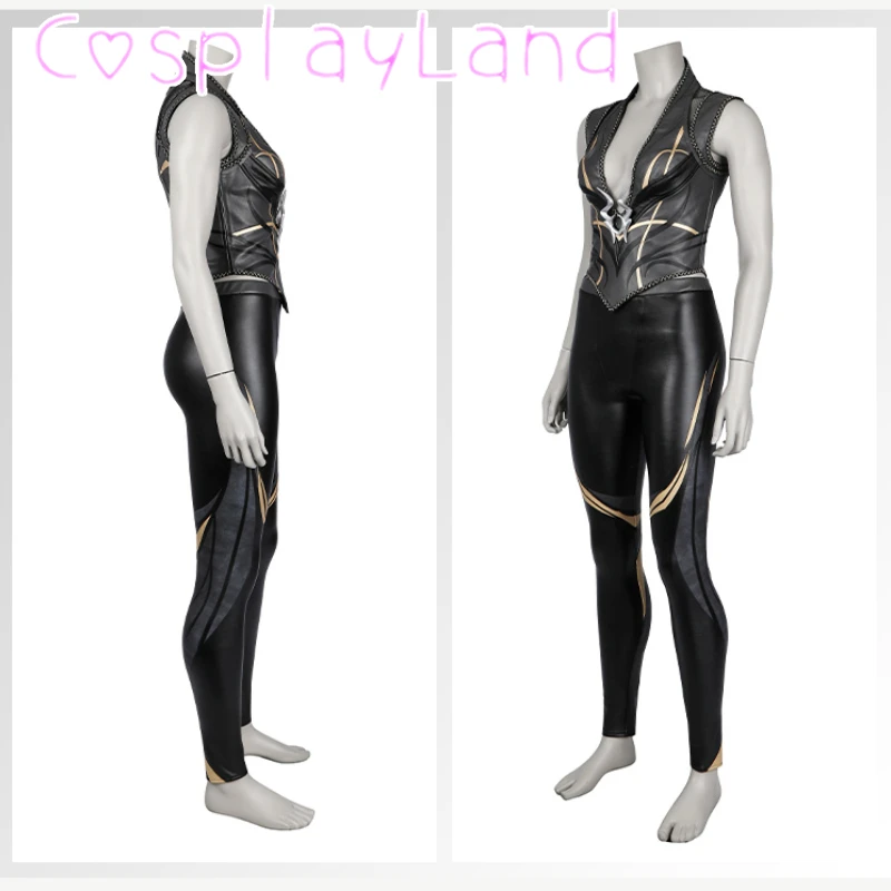 Black Shadowheart Cosplay Costume Sexy Female Baldur Suit Gate 3 Shadowheart Vest Pants Full Set Halloween Carnival Costume