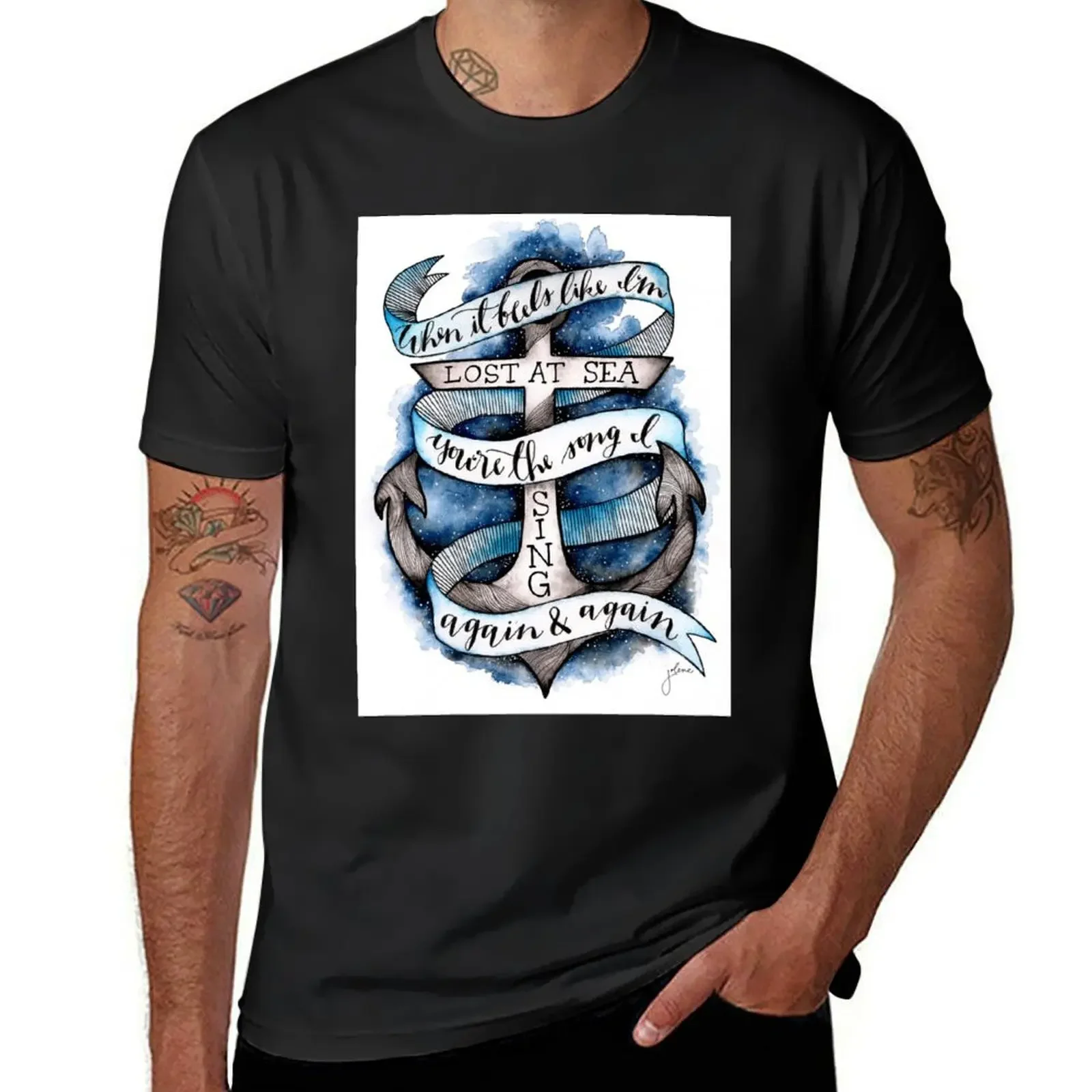 

The Anchor T-Shirt blue lock oversized men t shirts