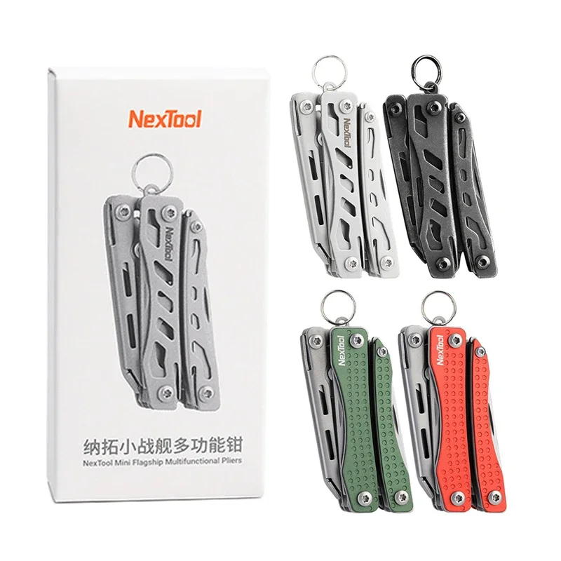 NexTool Mini Flagship Multitool 10 In 1 Multi Functional Folding EDC Hand Tool Screwdriver Mini Pliers Outdoor Red/Green