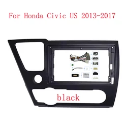 9 Inch Car Frame Fascia Adapter Canbus Box Decoder For Honda Civic US 2013-2017 Android Big Screen Dash Fitting Panel Kit