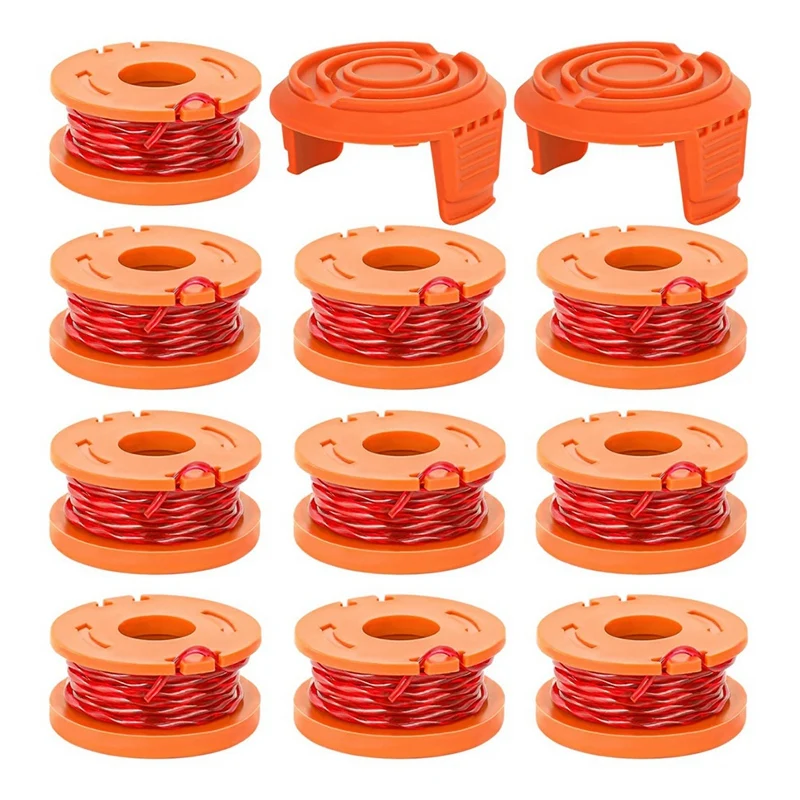 Trimmer Spool Line For Worx,12 Pack WA0010 Edger Spools Replacement For Worx, Trimmer Line Refills 0.065 Inch For Worx Durable