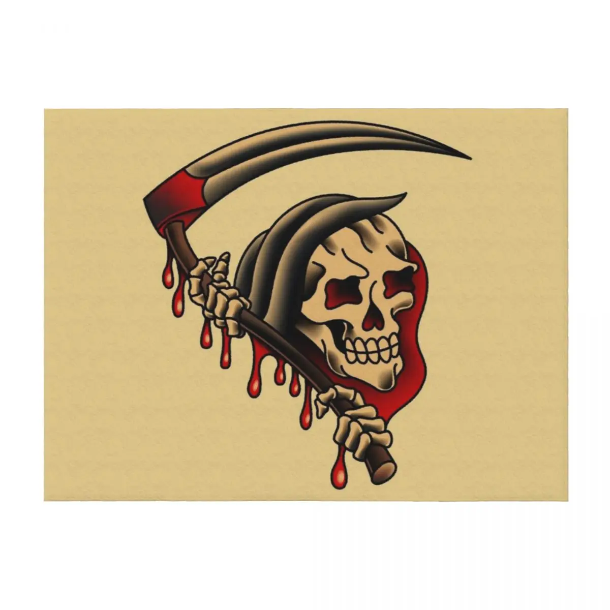 

Salty-Dog American Traditional Grim Reaper Throw Blanket For Decorative Sofa Hairys Travel Decorative Throw Blankets
