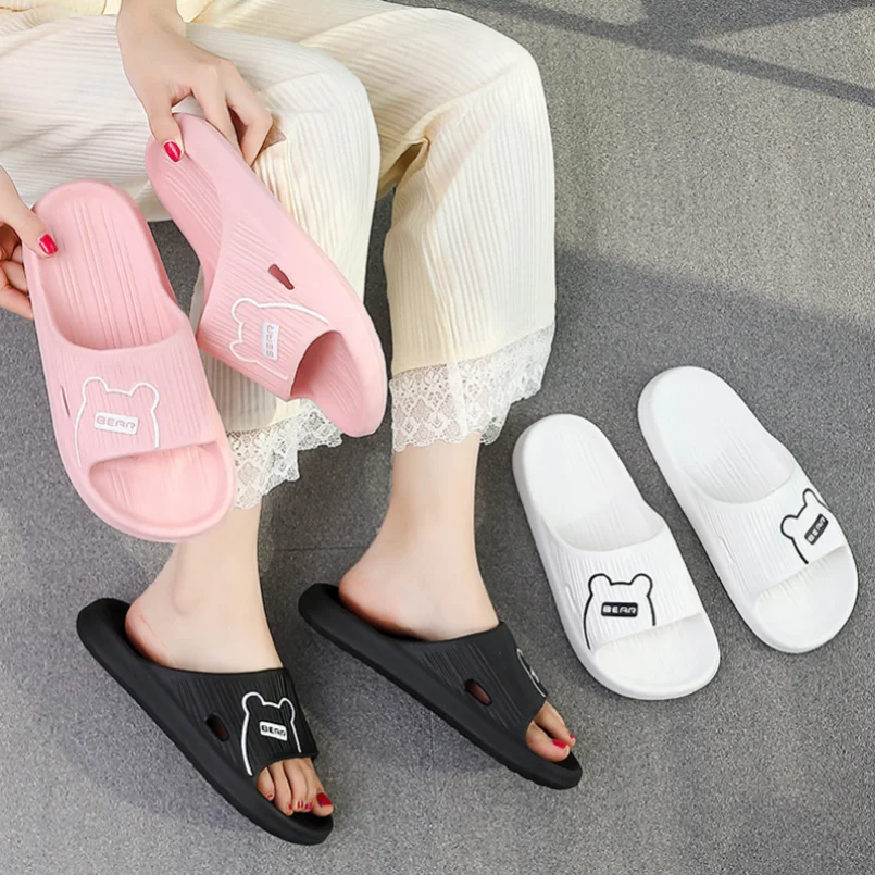 House Slipper Woman teddy bear Cloud Summer Sandal Men Flip Flops Beach Non Slip Soft Sole Bathroom Home Shoes Female Male