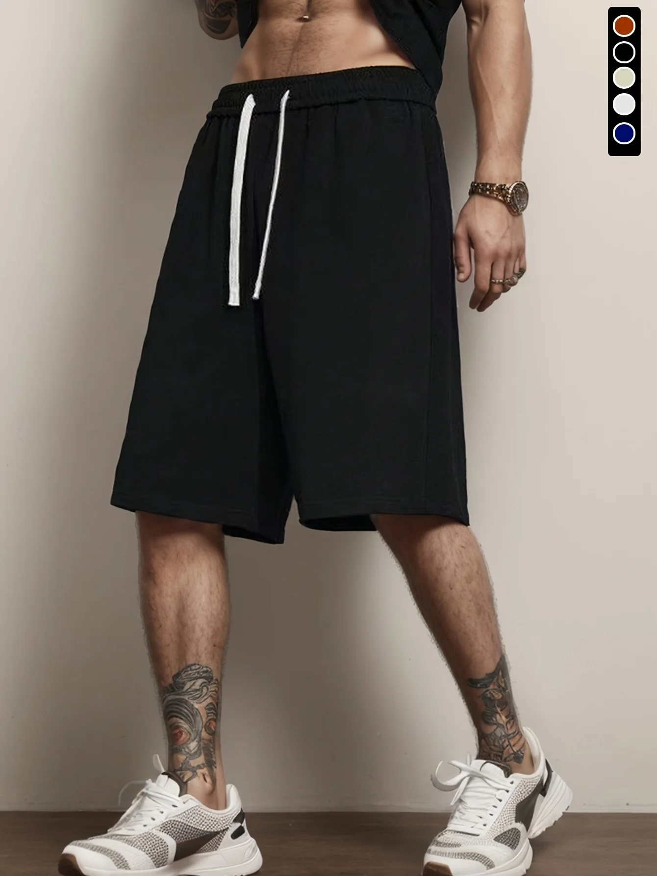 

Men's Sports Shorts Lightweight Fitness Running Shorts with Elastic Drawstring Waist and Side Pockets Loose Casual Shorts