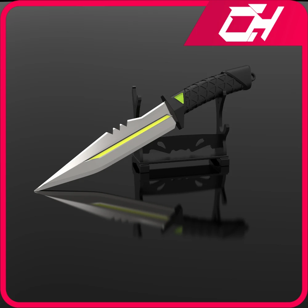 Juego Valorant de 19cm, cuchillo de juego con cubierta de cuero, modelo de Metal periférico, colección de adornos de escritorio, regalos, juguetes artesanales