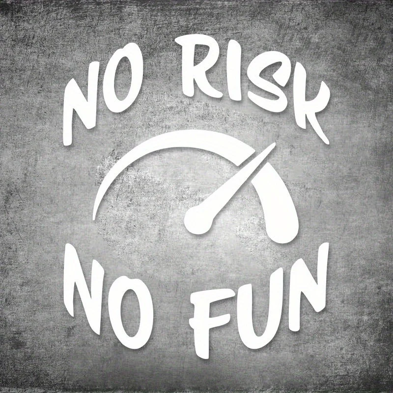 1PC Speedometer "No Risk No Fun" Sticker - Trendy Decor for Car Side Panels, Backpacks, Guitar Cases