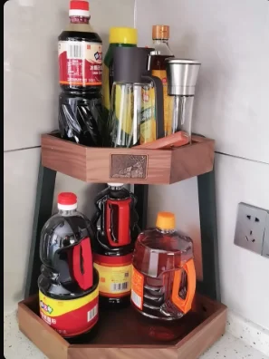 

‌Solid Wood Multi-Tier Kitchen Organizer: Bamboo Board Holder, Knife Block, Anti-Mold Utensil & Lid Storage Cabinet