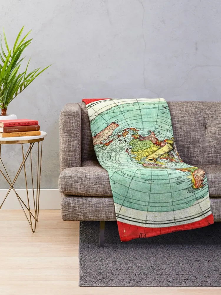 Gleason 1892 Flat Earth Map Research Flat Earth Throw Blanket for babies Cute Plaid Sofa Throw Thermals For Travel Blankets