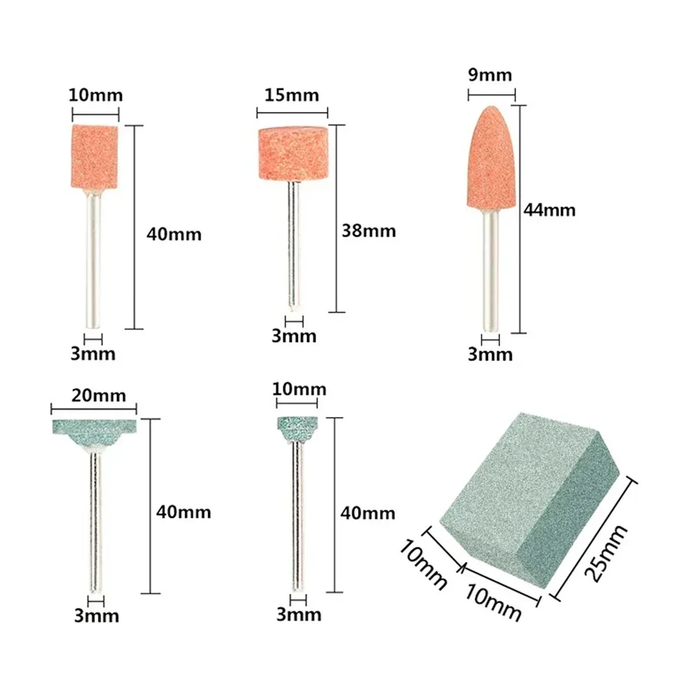 11pcs/set Abrasive Sanding Pads 3mm Shank Polishing Wheel Cutting Engraving Heads For Dremel Electric Drill Rotary Tools