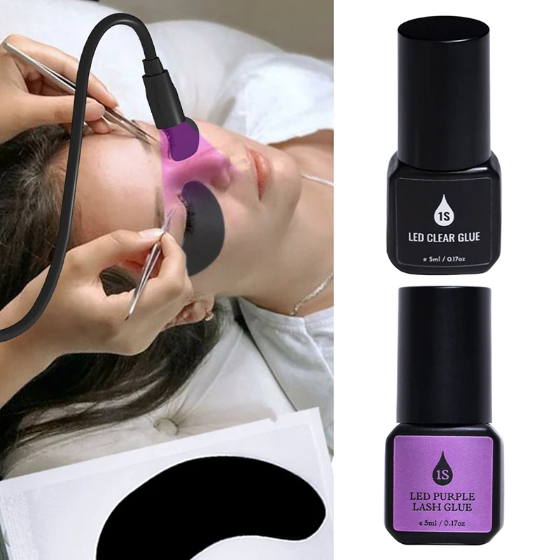 5ml UV GLUE Adhesive For Eyelash Extensions Fast Drying Strong False Eye Lash Extension Glue Long Lasting UV Eyelash Glue