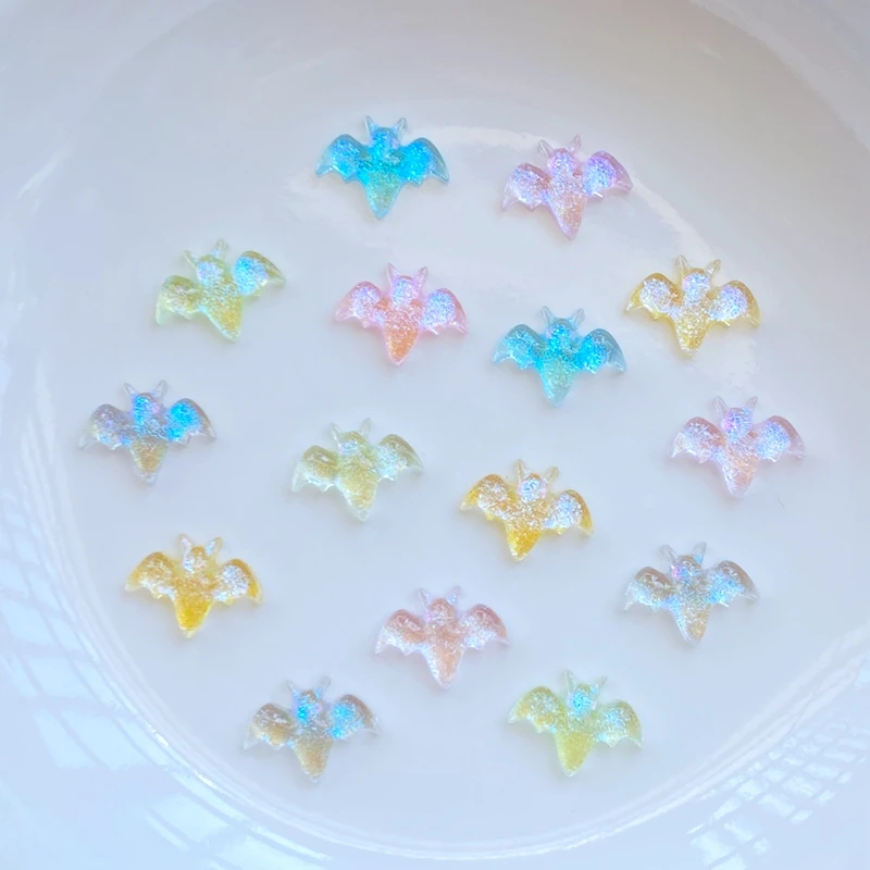 100Pcs Neue Nette Mini Glänzende Bat Flatback Cabochon Ornament Schmuck Machen Hairwear Zubehör