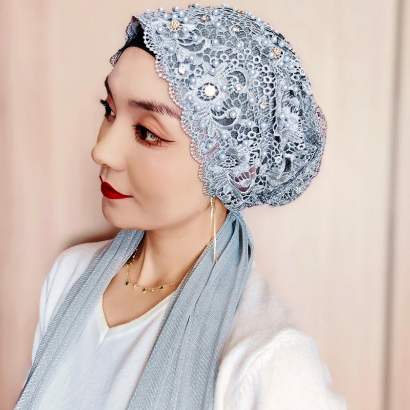 Head Wrap For Women Headscarf Malay Luxury Scarf Fashion Muslim Headcover Streamer Shawl Cover Summer Tulle Hijabs Scarf Femme