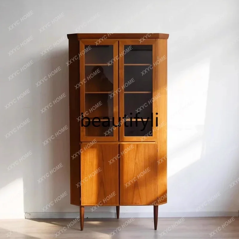 

Vintage Corner Cabinet Cherry Glass Corner Cabinet Triangle Cabinet