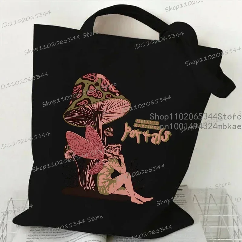 Melanie Martinez Women Canvas Tote Bag Vintage Y2K Aesthetics Shoulder Bag Singer Music Shopping Bag Melanie Martinez Handbag