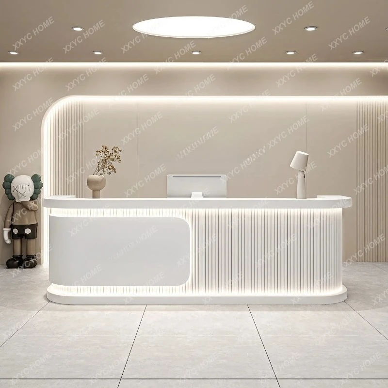 XXOffice Light Luxury Reception Desks Service Counter Modern Elegant Reception Desks Display Welcome Bureau Industrial Furnitu