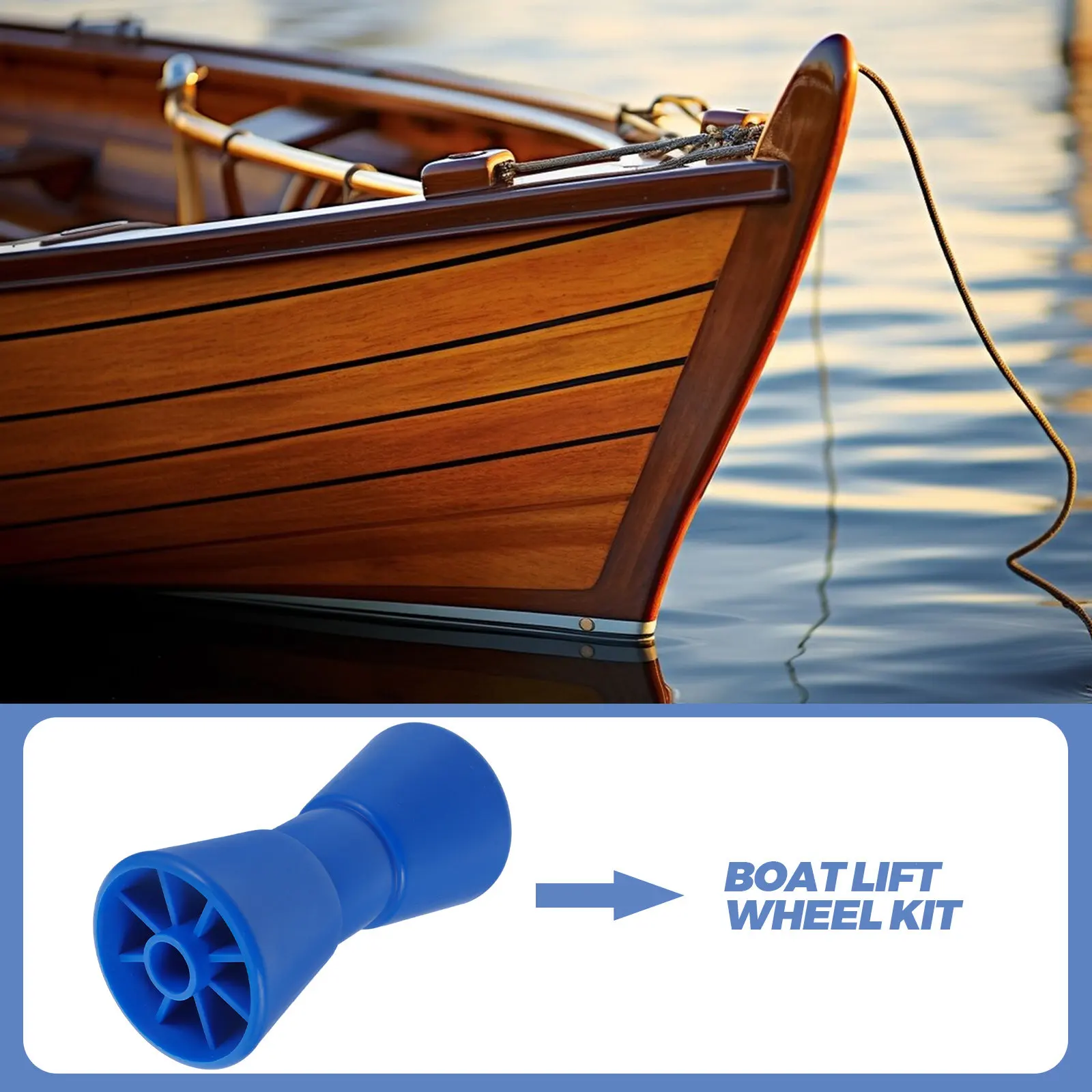 Marine Replacement Roller Blue Plastic Boat Trailer Roller Smooth Loading Bow Stop Bell Shaft Yacht Trailer Marine Accessory
