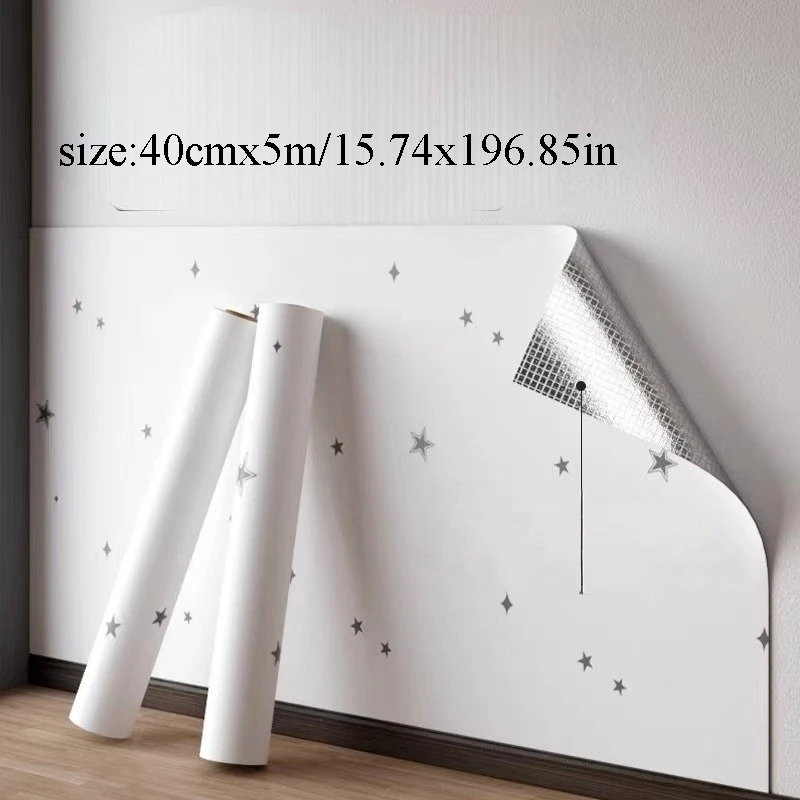 1pc 5m/196.85in Bedroom waterproof and moisture-proof dormitory renovation with live streaming background stickers and wallpaper