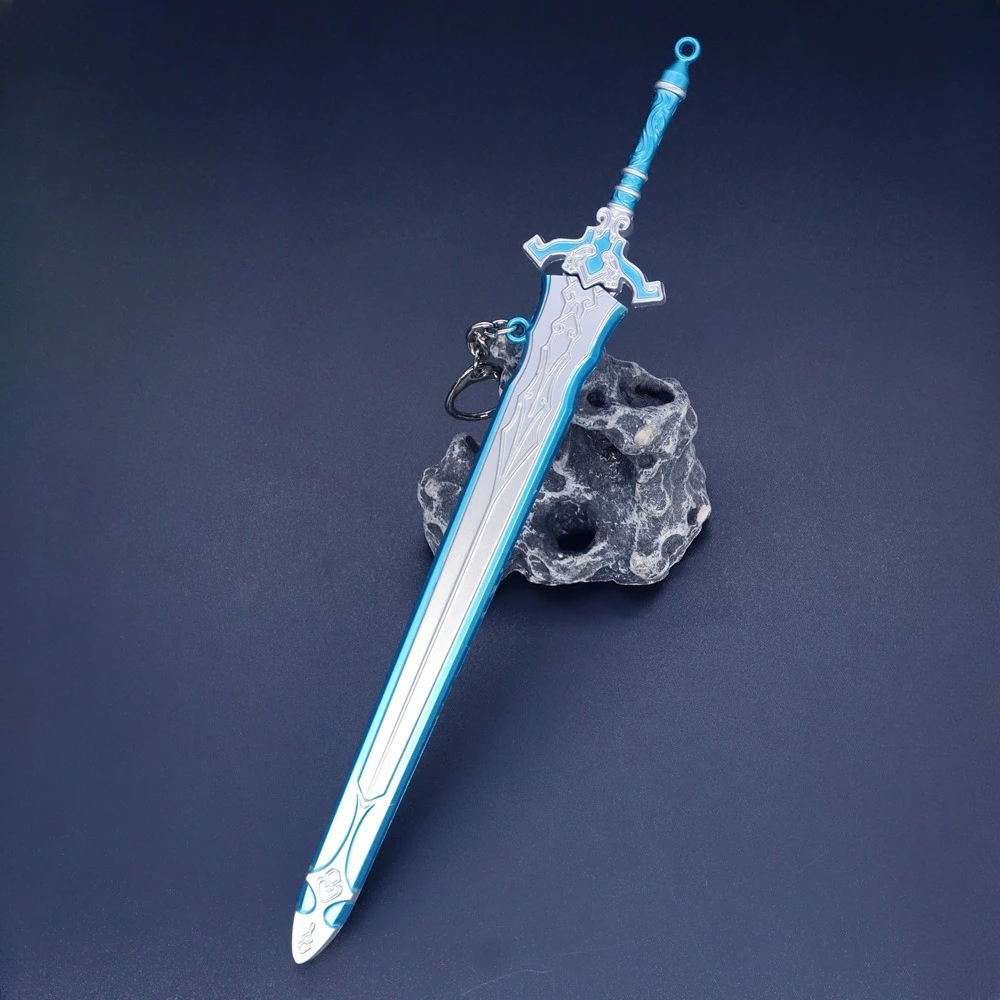 22cm/8.66in Miniature Ancient Sword Cold weapons Model Lingyue Knife Game Peripheral Metal Crafts Desktop Ornament Boy Toy Gift