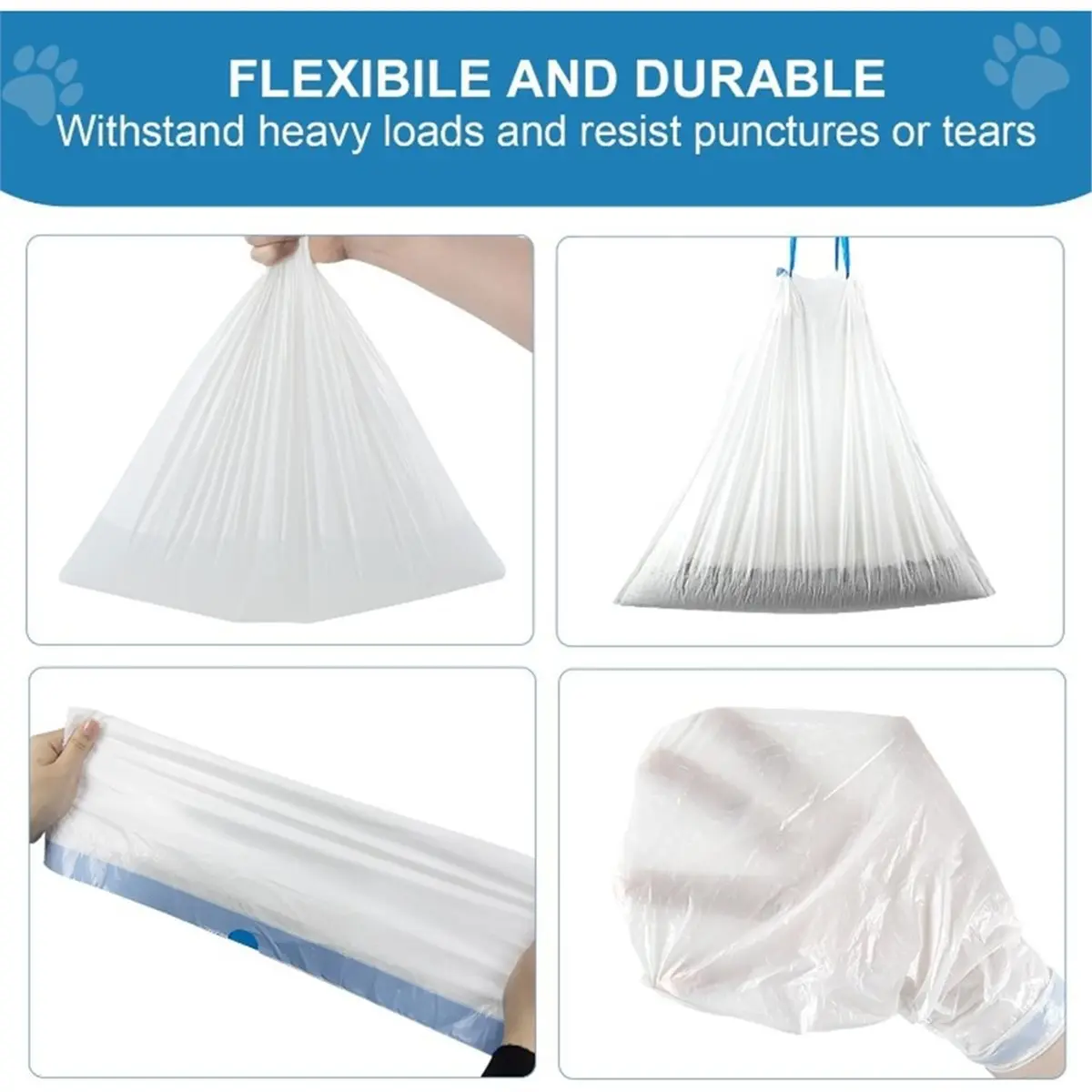 Home Tool 5 Rolls Self Cleaning Cat Litter Box Liners 20 Counts for Automatic Cat Litter Box Robot with Drawstring