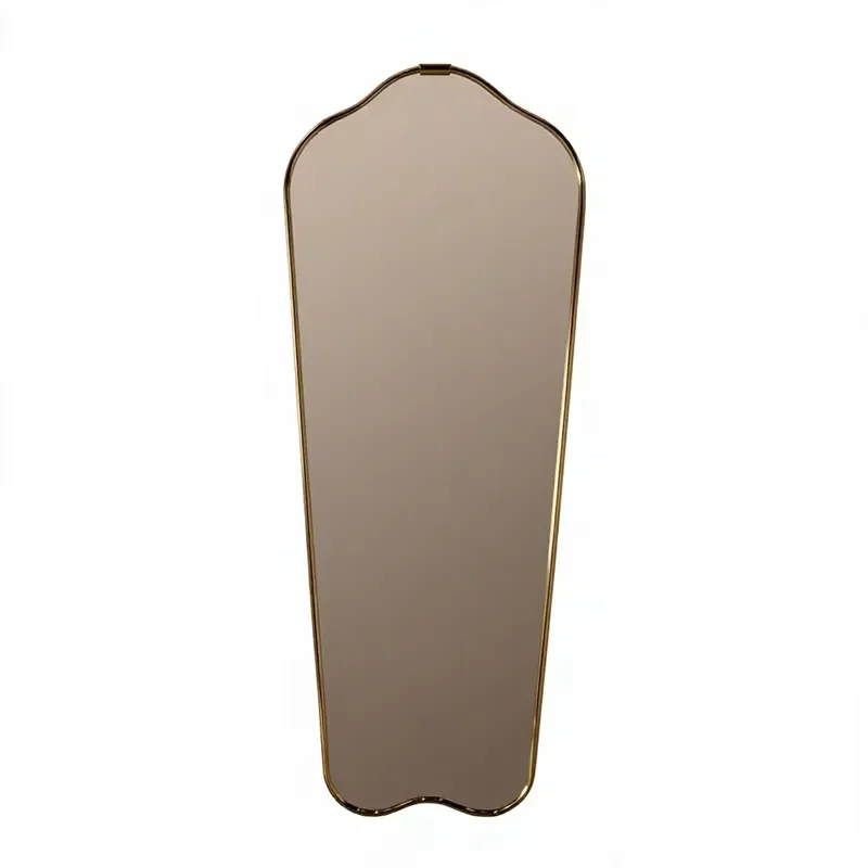 Modern Floor Mirror Stainless Steel Frame Medieval Modern Style Thin Frame Full Size Handmade Wedding Commercial Mirror
