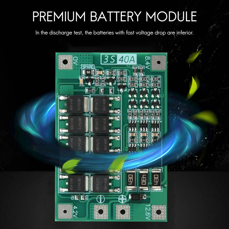 3S 40A For Screwdriver 12V Li-Ion 18650 Bms Pcm Battery Protection Board Bms Pcm With Balance Liion Battery Cell Pack Module