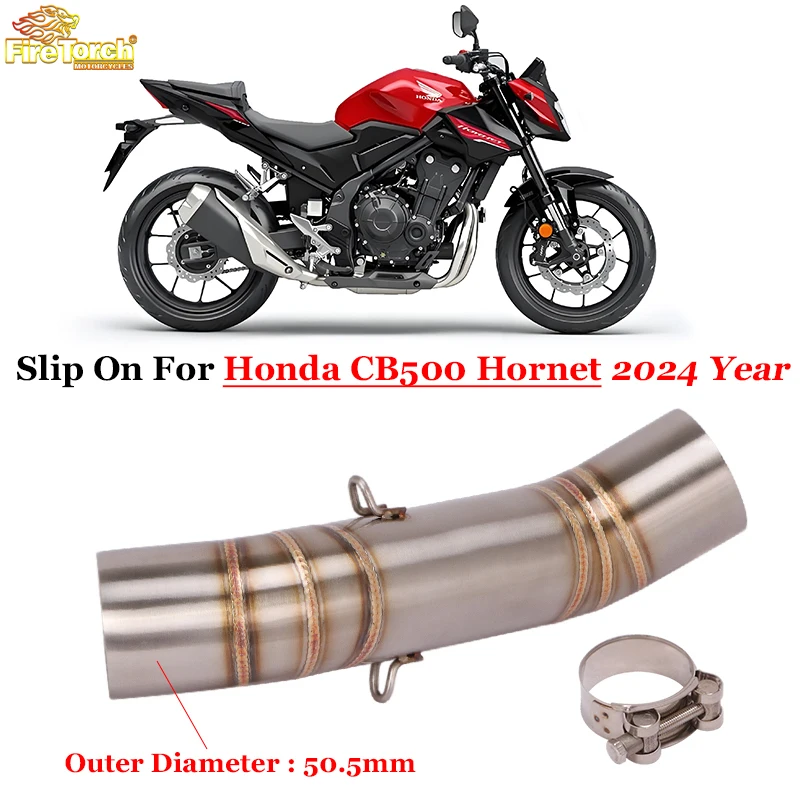 

Slip On For Honda CB500 Hornet 2024 Slip On Connection 51mm Tail Muffler Tube Motorcycle Exhaust Escape Systems Middle Link Pipe