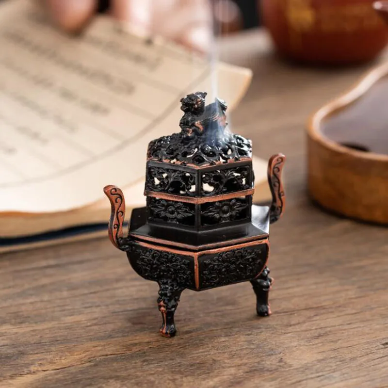 Exquisite Metal Kylin Tripod Aromatherapy Burner Sandalwood Incense Holder Mini Fragrance Censer Indoor Home Decor