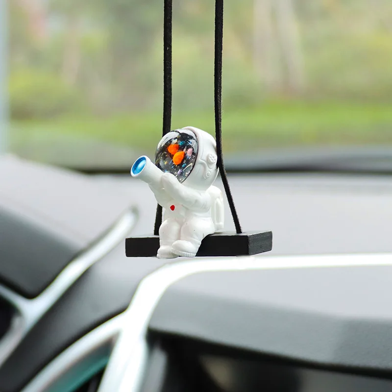 JSNY Swing Astronaut Car Pendant Car Rearview Mirror Hanging Ornaments Swing Astronaut Pendant Automobile Decoration Accessories