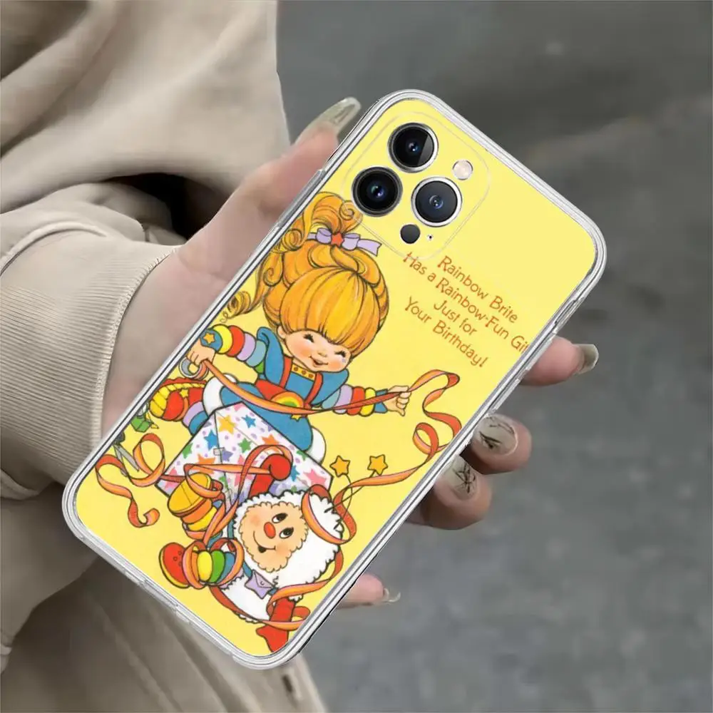 R-Rainbow cute Brite Phone Case For iPhone 15 14 13 12 Mini 11 Pro XS Max X XR SE 6 7 8 Plus Soft Silicone Cover