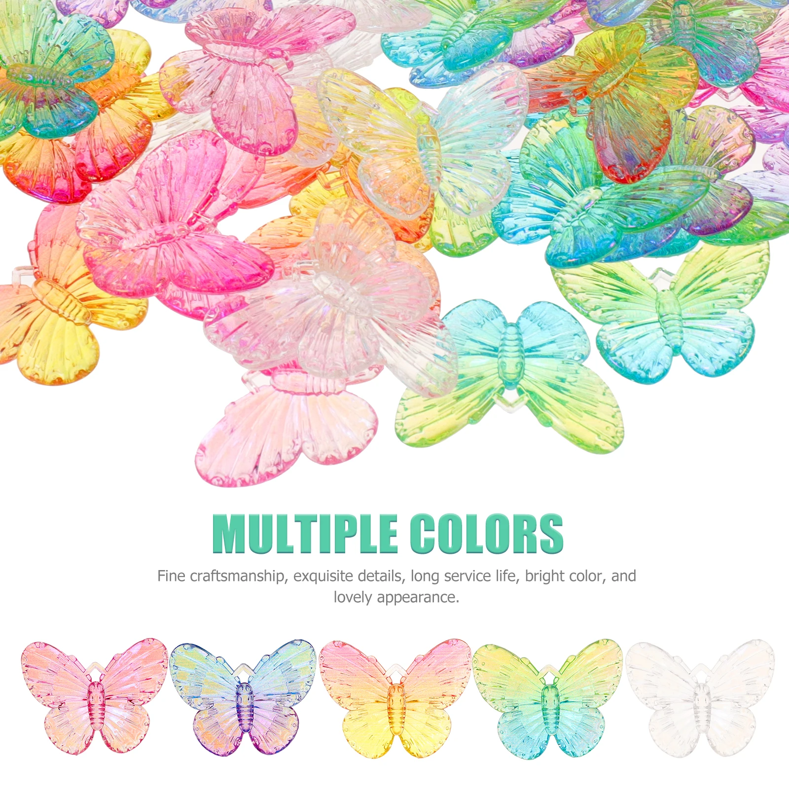 

50pcs Acrylic Butterfly Hair Accessories Craft Supplies Decorative Mini Butterflies Phone Case Embellishments DIY Material