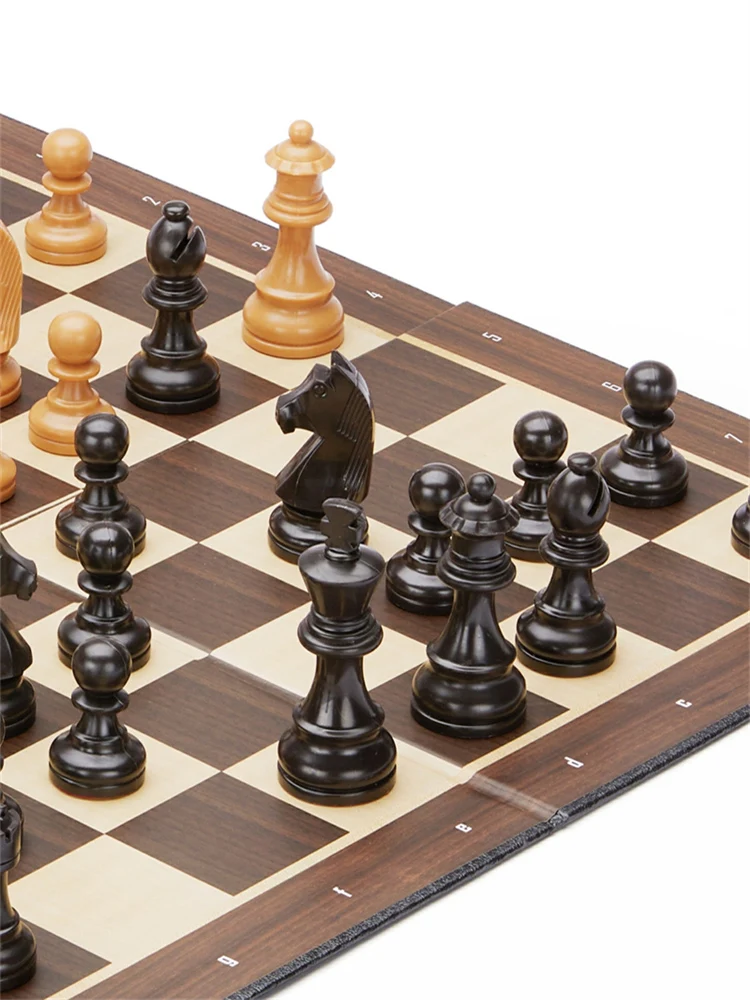 مجموعة ألواح الشطرنج على طراز فارس للأصدقاء ، الخشب الصلب ، بلاستيك ABS ، لعبة الطاولة ، الترفيه ، هدايا الأعياد ، 40x20cm #5