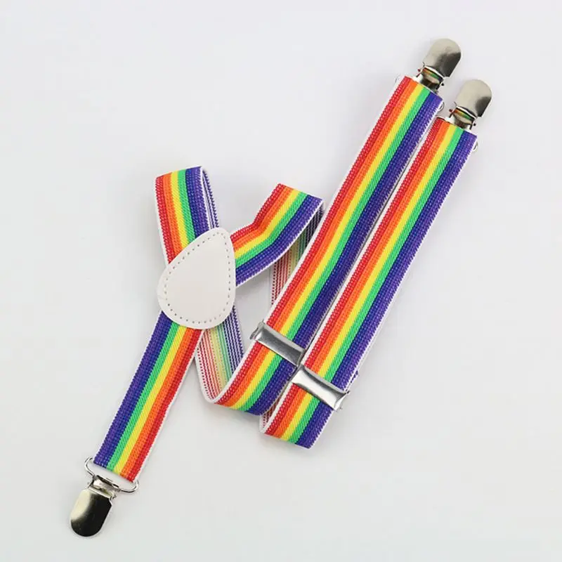 Kinderen Rainbow Strap Clip Kleurrijke Gestreepte Baby Bretels Riem Jongens en Meisjes DropShipping