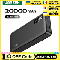 UGREEN 20000/10000mAh PD 20W Power Bank Fast Charge Portable PowerBank for iPhone 16 15 Pro Max Xiaomi Phone External Battery