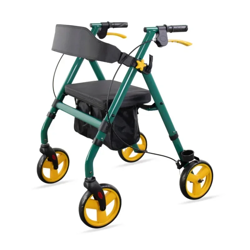 Foldable Auxiliary Walking Aid Aluminum Alloy Safety Handrail Walker Rehabilitation Rollator Walker