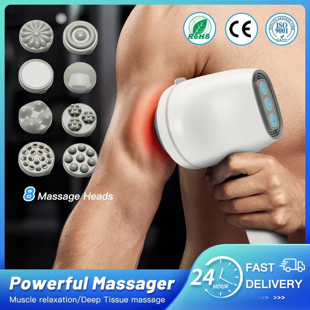 

Electric Vibration Massager For Body Red Light Neck Leg Massageador Deep Tissue Massage Gun Fitness Muscle Relax Slim Massagem
