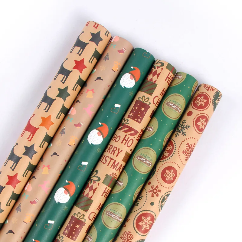 Christmas Wrapping paper for Kids Boys Girls Baby Kraft Paper Christmas Elements Collection Gift Wrap Paper 20x27.5 Inches