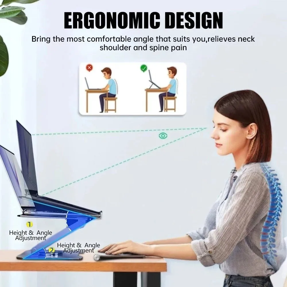 

Stable Adjustable Tablet Stand Heat Dissipation Anti Slip Laptop Holder Alloy Height Adjustable Laptop Metal Bracket Office