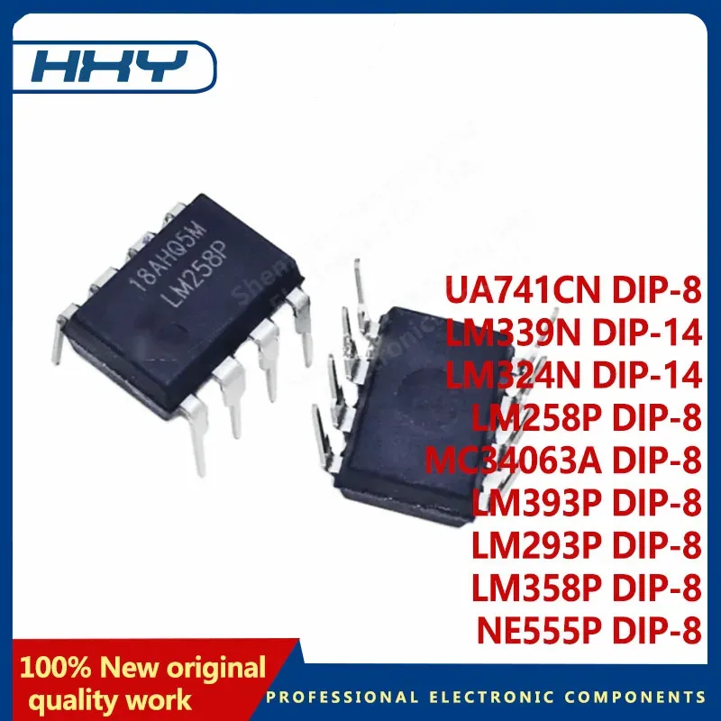 10PCs lm358p LM358 dip lm358n dip-8 lm393p LM393 ne555p ne555 lm324n LM324 lm339n lm339 mc34063api mc34063 lm258p lm293p ua741cn