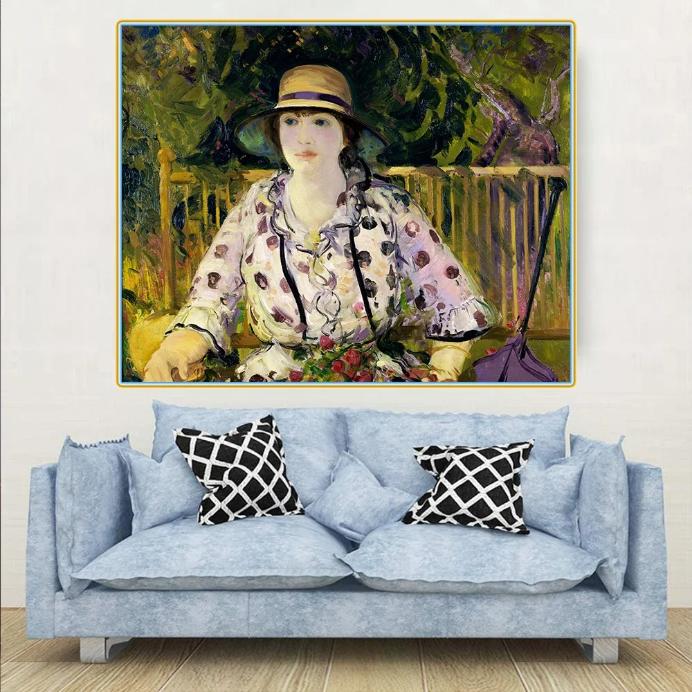 سيتون جورج منفاخ 《إيما في بستان، 1916》 لوحة قماشية مطبوعة بالزيت عمل فني ملصق صورة ديكور جدران حديث ديكور منزلي