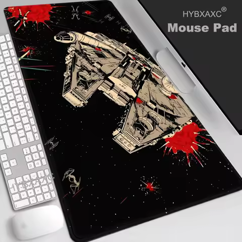 Gamer Mouse Pad HD Printed Gaming Accessories Mousepad S-Star W-Wars Millennium Falcon Rubber Extended Desk Mat Office PC Carpet