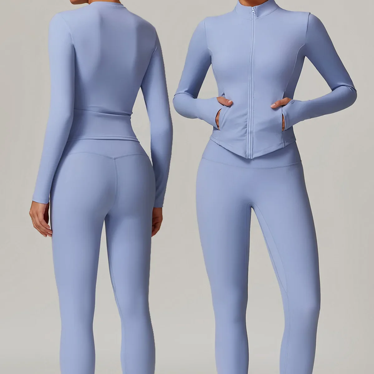 

Autumn winter Yoga Set Women long sleeve Workout sports set Gym Clothing Fitness Wide legs and fleece thermal suit 8924