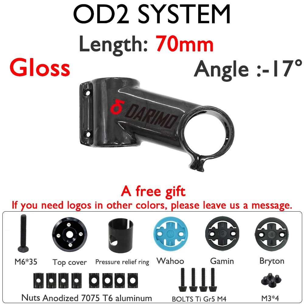 Carbon Bike Stem 31.8mm 17/-6° 60-120mm